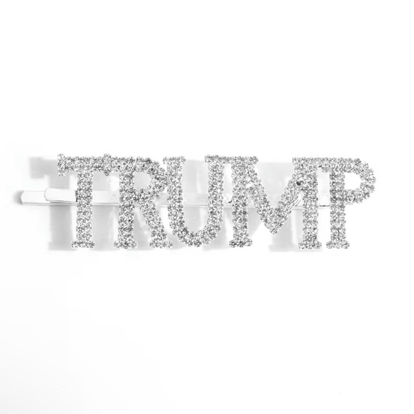 Trump hair clip hair accessories rhinestones elegant MAGA 2024 patriotic pin - Picture 5 of 5